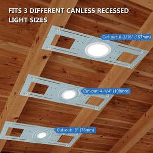 Confezione da 24 nuove staffe di montaggio per luci LED a wafer da 3/4/6 pollici, alloggiamento per illuminazione a incasso sottile da 26 pollici - Product Image 4