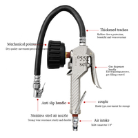 Pistolet de gonflage de pneus robuste THB B20A, pression maximale de 16 bars, cadran mécanique, alliage d'aluminium, pour l'industrie automobile