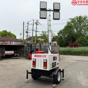 Torre de Iluminación Móvil LED de 7M 9M Tipo Remolque, Torre de Reflector Elevable para Iluminación de Emergencia en Exteriores - Product Image 2