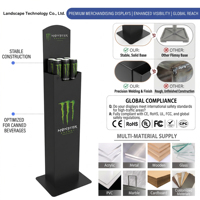 Présentoir Métallique Personnalisé à Alimentation par Gravité pour Boissons - Étagère Verticale sur Pied pour Multipacks de Bières et Sodas en Boîte pour Supermarché