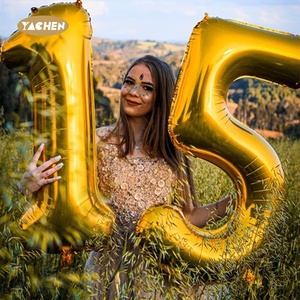 YACHEN, venta al por mayor, Globos gigantes de papel de helio de 40 pulgadas, globos con números, Mylar, globo de dígitos grandes para decoración de fiesta de cumpleaños de boda - Product Image 3