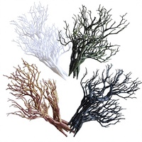 Petites branches d'arbre artificielles en plastique vert gaufré, plantes, branches de corail, bois de cerf, décoration de salon, branche décorative