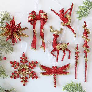 Novedad en América: Adornos Navideños Rojos Populares para Árboles, Adornos Colgantes con Forma <span class=keywords><strong>de</strong></span> Copo <span class=keywords><strong>de</strong></span> Nieve y <span class=keywords><strong>Reno</strong></span> - Product Image 2
