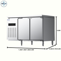 Kulkas Freezer Komersial di Bawah Meja Kerja, Peralatan Pendingin Dapur Stainless Steel untuk Restoran