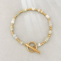 Bracelet à maillons en acier inoxydable de style bohème, motif géométrique, accessoires mignons pour femmes pour les vacances et les fêtes à la plage