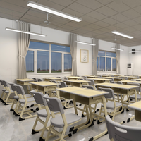 Ensemble bureau et chaise individuels en métal, durables, modernes, confortables et réglables en hauteur pour les salles de classe du primaire et du collège
