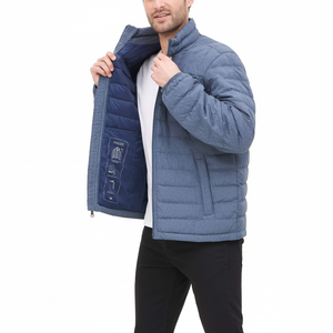 Best Selling Customized High Quality <b>Silver</b> Bubble Winter <b>Puffer</b> <b>Jacket</b> Canvas Hooded Cotton Filled Front Customized Color - Product Image 1