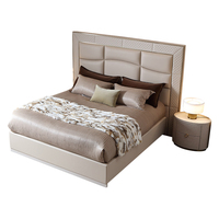 Modernes italienisches königliches Schlafzimmermöbel in Queen-King-Size Luxusbett Schlafzimmer-Set Luxus-Leder-Smart-Bett Multifunktionsbett