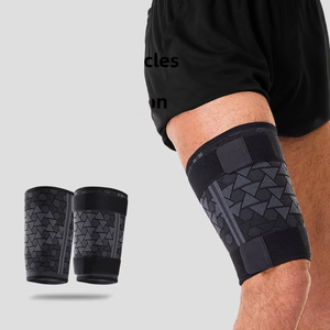Nylon Jacquard <strong>Thigh</strong> <strong>Support</strong> with Adjustable Compression Straps, Knitted Leg Sleeve - Product Image 1