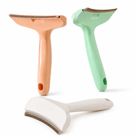 Brosse de toilettage à dents fines pour animaux de compagnie, à lame incurvée, écologique, pour chats et chiens à poils courts/longs, toutes saisons