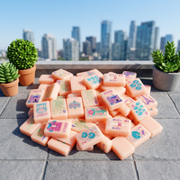 Tuiles de Mahjong américaines modernes de luxe en mélamine de 36 mm personnalisées, couleur rose, pour un divertissement familial de qualité professionnelle