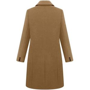 Manteaux d'Hiver Élégants Grande Taille <span class=keywords><strong>Femme</strong></span>, Pardessus en Laine Revers <span class=keywords><strong>Camel</strong></span>, <span class=keywords><strong>Manteau</strong></span> Long Coupe-Vent, Veste Noire 5XL - Product Image 6