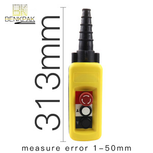 Hai tốc độ hoist Crane Mặt dây chuyền trạm kiểm soát 2 pushbuttons với dừng khẩn cấp Cấu trúc điện tử làm bằng nhựa - Product Image 6