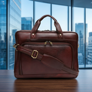 Genuine Cow Calf Leather Classic Waterproof Lightweight Eco-Friendly <b>Laptop</b> Messenger Large Capacity Office Handmade B S - Product Image 1