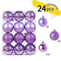 Boules de Noël décoratives 24 pièces 3 cm en plastique vert pour sapin de Noël, fenêtre, maison, fête, décoration de table
