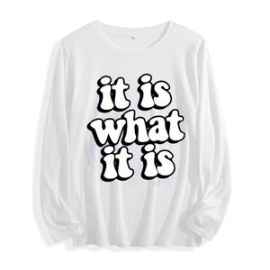 T-shirt à manches longues "It Is What It Is Graphic" 100% coton, multicolore - Product Image 1