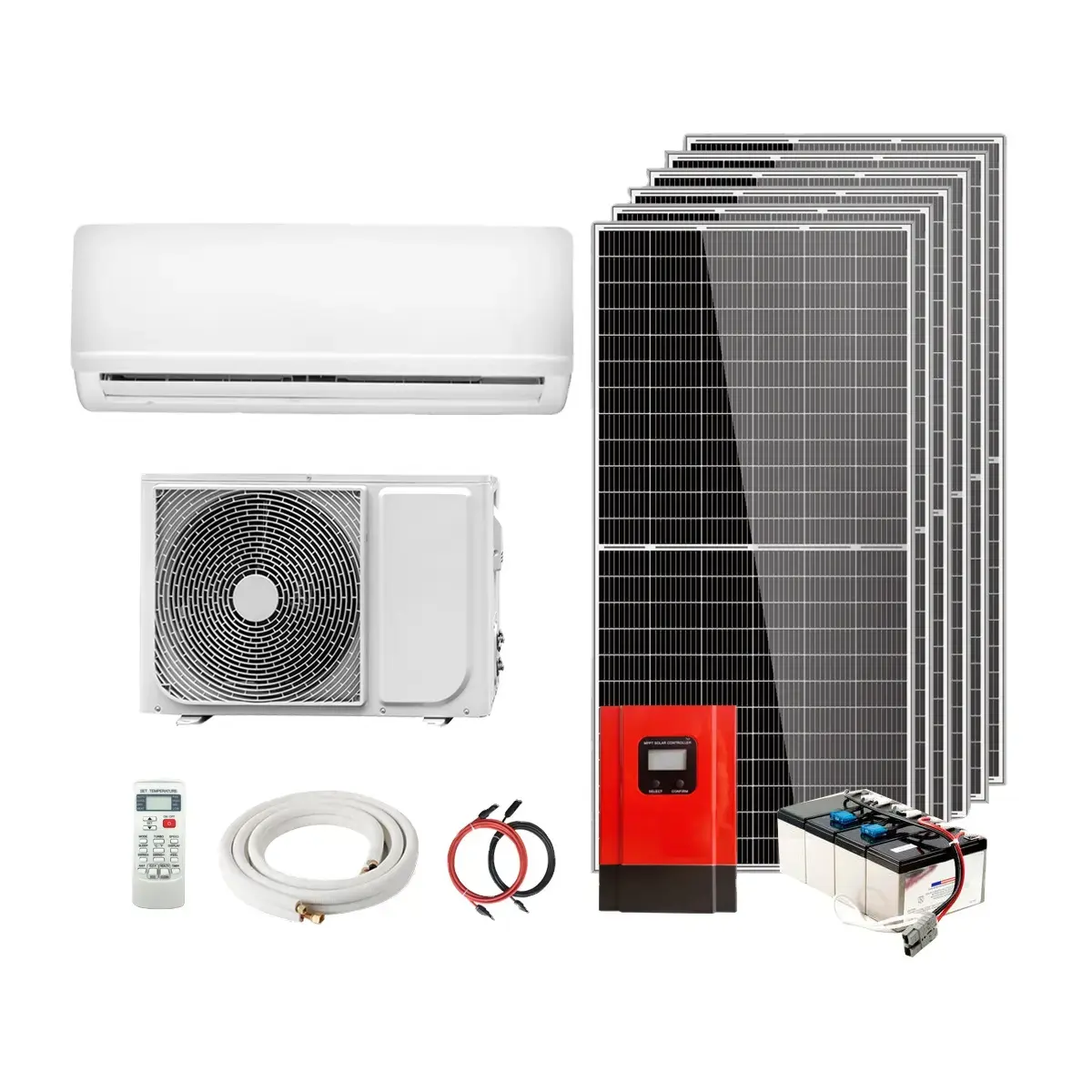 9000BTU 12000BTU 18000BTU DC48V Solarklimaanlage Gleichstrom-Klimaanlage Off-Grid-Solarklimaanlagensystem