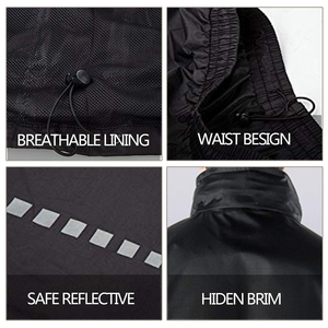 ZUJA Factory Men's <strong>Packable</strong> Outdoor Water Resistant Impermeables <strong>Lightweight</strong> Classic Raincoat Safety <strong>Jacket</strong> - Product Image 5