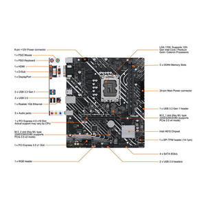 LGA1700 <span class=keywords><strong>CPU</strong></span> yuvası için ve adresli RGB anakartı (DisplayPort d-sub USB 3.<span class=keywords><strong>2</strong></span> Gen) PRIME H610M-E D4 destekler - Product Image 2