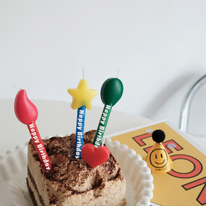 Birthday Candles Star Shape Paraffin Material Happy Birthday Printed For Cake Decorations - Product Image 2