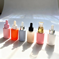 Emballage de luxe pour cosmétiques et soins de la peau avec impression de logo en couleur personnalisée, flacon compte-gouttes en verre cylindrique de 10, 30, 50 ml pour huiles essentielles