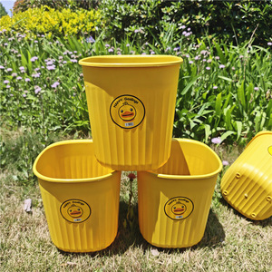 Happy Goslings Yellow <b>Square</b> Trash Can 8L Indoor Outdoor Use Waste <b>Bin</b> - Product Image 1
