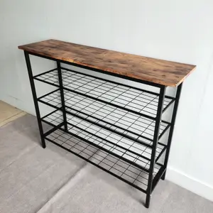 <strong>Black</strong> Shoe Rack <strong>Bench</strong>, 4-Tier Modern Wooden Shoe Rack <strong>Storage</strong> Organizer <strong>Bench</strong> Organizer - Product Image 2