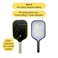 Raquette de pickleball en carbone T700 de haute qualité pour l'entraînement, 5e génération, mousse remplie de PP de 5e génération, nid d'abeilles, finition brossée