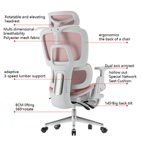 Chaise de bureau ergonomique en maille avec accoudoirs 4D, vérin à gaz et support lombaire pour directeur d'entreprise