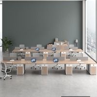 Ensemble de chaises de bureau modernes en PVC, ignifuges, pour usage commercial et bureautique, postes de travail élégants avec écran de séparation pour ordinateur