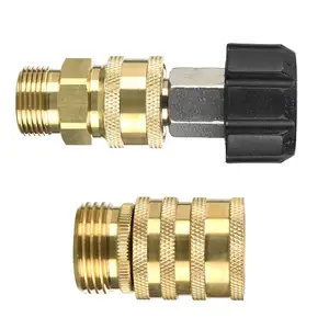 Tool Daily Pressure Washer Adapter Set, M22 to 3/8 Inch Quick Connect, 3/4 Inch to Quick Disconnect, Male M22 Hose Adapter