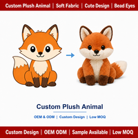 Peluche personnalisée en forme de renard, animal en peluche, renards de dessin animé, fabricant OEM ODM, jouets en peluche sur mesure pour enfants, cadeaux en gros
