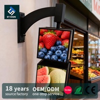 Kotak Lampu Menu LED 3D Shuntai Outdoor Square, Bingkai Poster Akrilik, Kotak Lampu Iklan Berputar