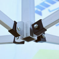 Tente pliante portable en aluminium sur mesure, robuste, pour extérieur, imprimée, pour salon professionnel