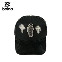 Casquette de baseball GG HATS à 5 panneaux, broderie Lettre Saint Doré, imprimé chinois, ornée de strass, style Y2K Streetwear Sportif, réglable, haute qualité