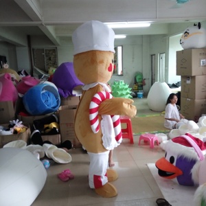 Efun MOQ 1 pieza profesional personalizado <span class=keywords><strong>Gingerbread</strong></span> <span class=keywords><strong>Man</strong></span> mascota disfraces Navidad tema personaje disfraz para la venta - Product Image 2