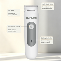 Clipclean Alat Cukur Rambut Tubuh Elektrik IPX7 Tahan Air Pisau Keramik Layar LCD Baterai Lithium 600mAh Alat Pemangkas Rambut Kemaluan