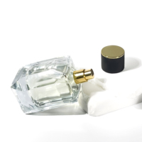 Flacon en verre transparent de forme unique pour emballage de soins de la peau, flacons d'huiles essentielles, flacon de parfum de luxe 100 ml