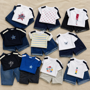 Ensemble deux pièces en jean pour enfants (garçons et filles) – Qualité supérieure, styles variés, vente en gros, assortiment direct d'été - Product Image 6