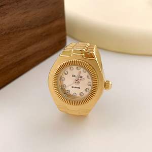 多用途レトロなクリエイティブパンクウォッチリングミニゴールドメッキ時計シンプルなファッションアクセサリー記念日をフィーチャーカップル向け - Product Image 2