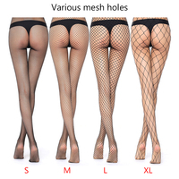 Meilleures ventes : Bas résille longs et sexy pour femme, collants résille, bas en maille, lingerie, bas cuissard couleur chair