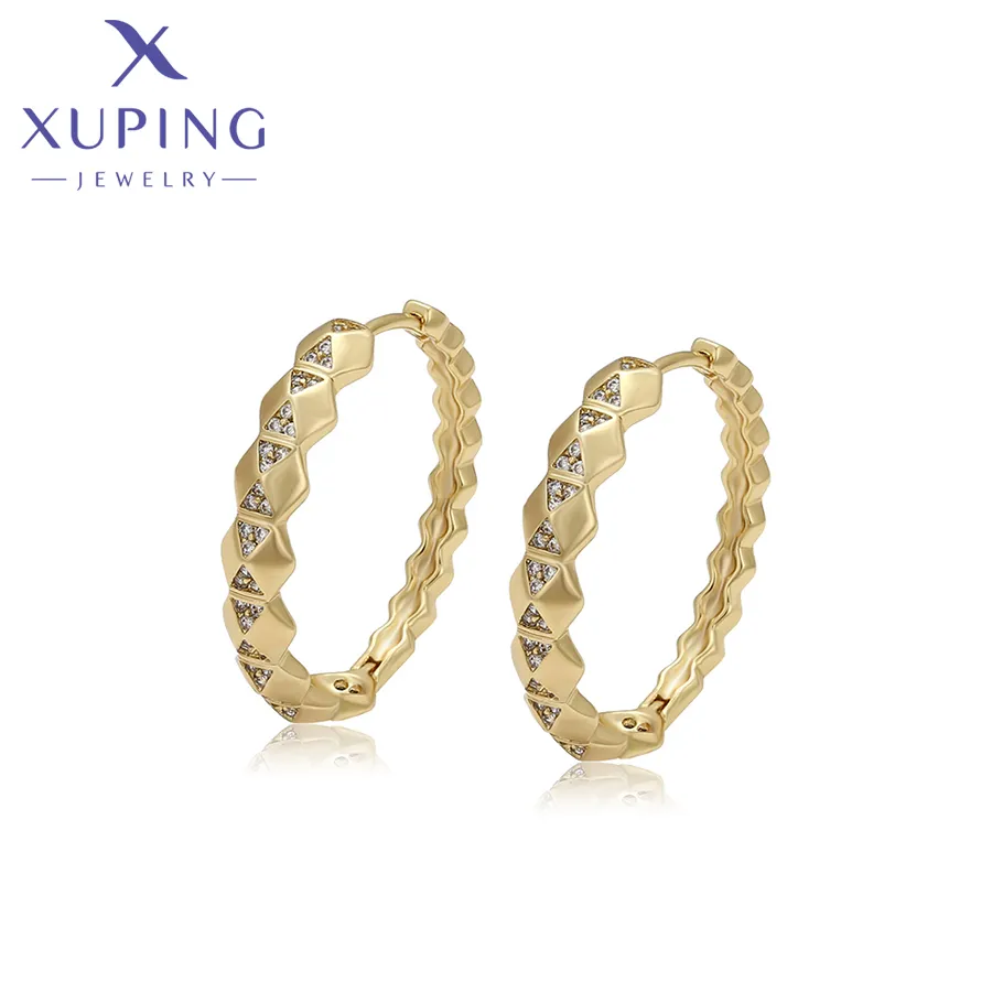 Xuping anting-anting perhiasan elegan, anting-anting manis romantis spesial trendi warna emas 14K terlaris