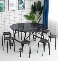 Tréteau d'extérieur 5 pieds placage de traiteur Table pliante ronde mobile avec roues