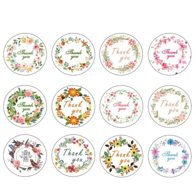 Custom logo pattern sticker gift self-adhesive decoration thank you sticker removable sticker labels paper