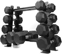 Haltères hexagonaux antidérapants en caoutchouc noir BunnyHi YL005, 5-40 kg, équipement de gym, prix d'usine, haute qualité, revêtement de qualité supérieure