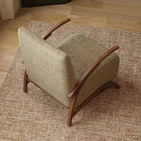 Canapé de salon léger en laine d'agneau au design créatif et de luxe Chaise de salon simple et profonde Chaise de loisirs avec cadre en acier au carbone