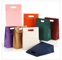 Sacs en papier haut de gamme écologiques pour emballage cadeau, impression sérigraphique, fermeture à rabat, papier mat solide spécial, boutique de bougies, déchirable