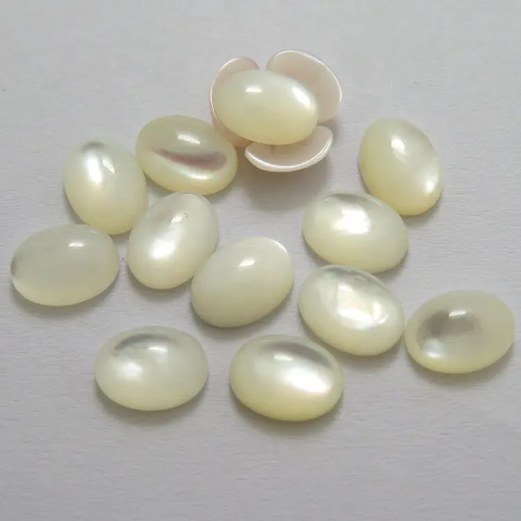 Hot Sale natürliche flache Rückseite White Mop runde ovale Shell Cabochons für die Schmuck herstellung