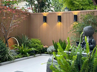 Revêtement mural extérieur décoratif en WPC, imperméable, résistant à l'humidité, panneau composite à rainures 3D, design imitation bois, pour maison et hôtel