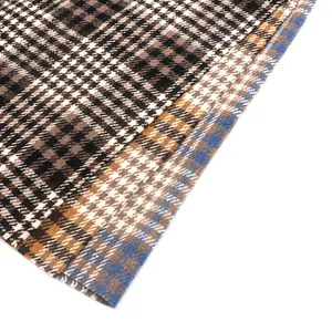 Customized 300GSM Knitted Yarn Dyed Plaid Cotton Flannel Fabric Soft Textile For Suits